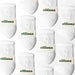 Multiple pairs of white socks with 'elliosa' branding on a light background