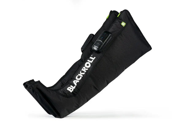 Blackroll compression boots 2.0 shown in black from side view.