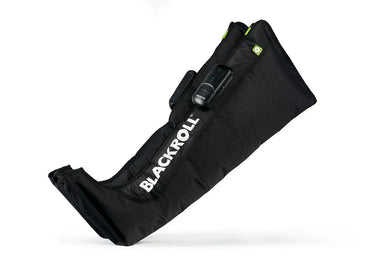 Blackroll compression boots 2.0 shown in black from side view.