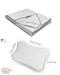 Contents of Blackroll infrared sleep set including Blackroll recovery pillow in white with green border and infrared blanket.