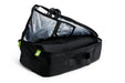 Blackroll recovery boots inside bag which is half zipped, showing the power supply.