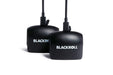 Close up of two black infinity batteries for the blackroll recovery boots.