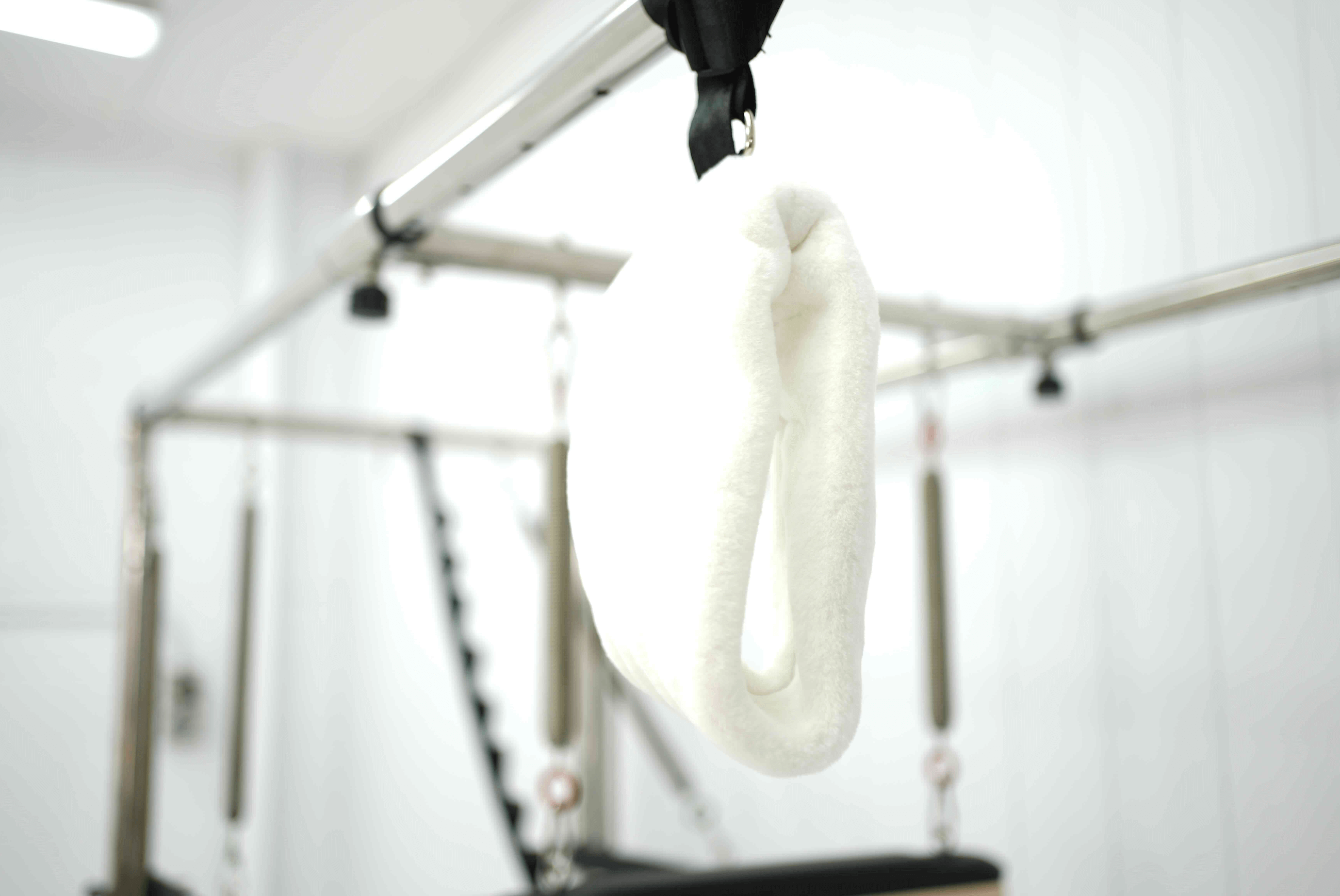 close up of attachment on the full trapeze of Queen reformer.