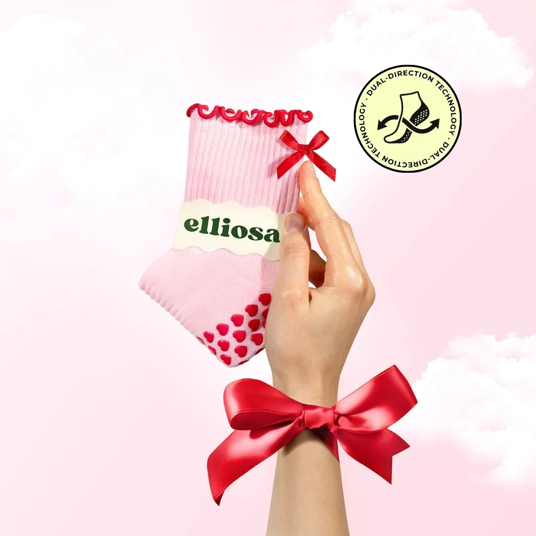 Elliosa Dual Direction Grip Socks - Cupid’s Bow