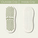 Elliosa dual direction grip socks in matcha cream showing the inside and outside view of the grips.