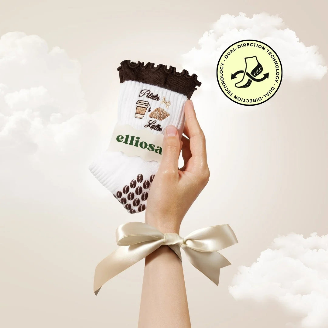 Elliosa Dual Direction Grip Socks - Pilates & Lattes