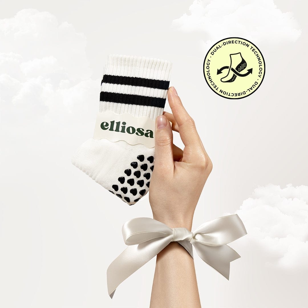 Elliosa dual direction grip socks in coconut cream