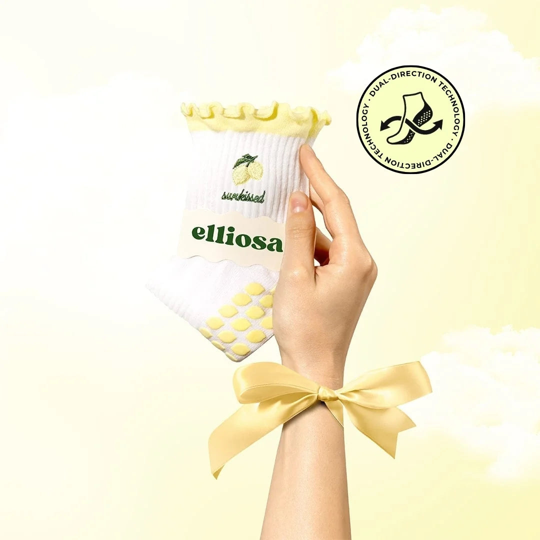 Elliosa Dual Direction grip socks in sunkissed