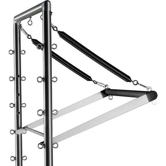 close up of the half trapeze attachment for the pilates reformer.