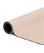 Close up view of a rolled up almond coloured microfibre reformer mat.
