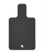 Top view of a black reformer pilates mat with MoveActive logo on bottom.