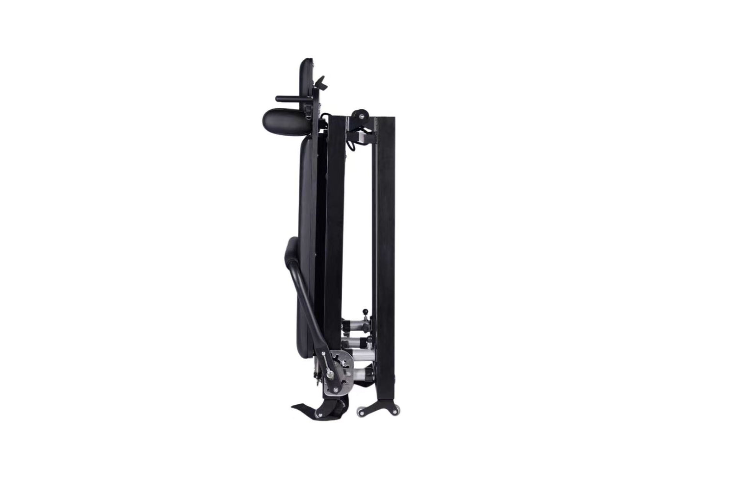Premium fold lite Pilates reformer shown folded on a white background.