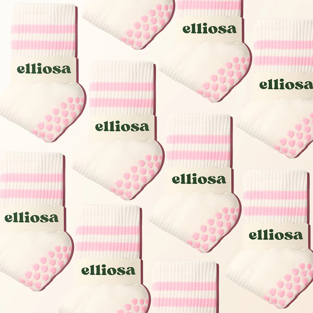 Elliosa Dual-Direction Grip Stripes Socks - Cream Cloud